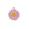 1 novo pingente de flor de cerejeira margarida de liga rosa em formato de gota de óleo pingente acessórios para pulseira colar diy