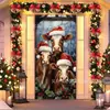 Decoração de Porta Janela de Natal Tecido de Fundo Laço Sino Tema Boneco de Neve Fundo para Fotos Fonte de Fábrica Transfronteiriça
