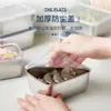 Bandeja de preparación de acero inoxidable con tapa, Bandeja cuadrada estilo japonés, Caja de almacenamiento multiusos para refrigerador doméstico, Caja de almacenamiento de frutas para puesto comercial