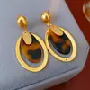 Brincos Ovais de Resina com Pino de Prata Banhado a Ouro Real, Estilo Europeu e Americano, Brincos de Tarraxa Únicos e Exagerados, Brincos de Nicho de Designer, Versátil