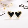 Pendientes de estilo frío, dulces, frescos, negros, encantadores, con diamantes, para mujer, diseño de nicho simple, pendientes de temperamento exquisito de alta calidad.