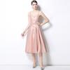 Vestido Europeu e Americano Feminino Transfronteiriço de Comércio Exterior AliExpress Amazon Primavera e Verão Suspensórios com Diamantes Decotado Socialite de Alta Qualidade
