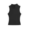 Conjunto de Chaleco Básico Suave y Elástico sin Mangas de Cuello Alto + Cárdigan de Manga Larga de un Solo Botón con Cuello en V + Pantalones Delgado de Cintura Alta Micro-Campana