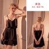 Zi Fun Nuevo Estilo Puro Deseo Tirantes Camisón Mujer Color Sólido Sexy Encaje Escote en V Profundo Encaje Camisón Conjunto de Ropa para el Hogar 6149
