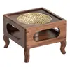 Calentador de té de madera de nogal negro, tetera de flores, estufa de té con calefacción de velas, calentador de té de aislamiento térmico para el hogar y el hotel, estufa para calentar té