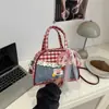 Bolsa de Mão Estilo Doce Coreano 2025 Outono Novo Estilo Pequena Fresca Xadrez Estilo Casual Simples Uma Alça Transversal