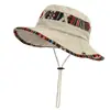 Sombrero de Pescador de Mezclilla Estilo Étnico 100% Algodón para Hombres y Mujeres, Sombrero Solar de Verano para Exteriores, Sombrero con Protección Solar, Sombrero de Pesca con Ala Ancha, Sombrero de Sombrilla