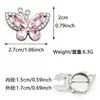 Gemelos de Cristal de Color Mariposa de Lujo Ligero Transfronterizos para Mujer Sensación de Alta Gama Hebilla de Pedrería Accesorios para Ropa Juego de Botones de Puño