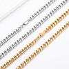 Cadena cubana de acero inoxidable fresada de seis lados con cifrado de hip-hop para hombre, joyería transfronteriza europea y americana, collar con hebilla en forma de D