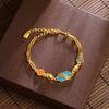 Flores Pulsera de oro de Vietnam nuevo temperamento chino retro estilo nacional durante mucho tiempo no se desvanece accesorios de Yiwu una generación de cabello