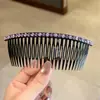 Herramienta para Fijar el Cabello de Dos Tonos Estilo Coreano con Pedrería Brillante, Peine Inverso de Lujo Ligero Totalmente Cubierto de Pedrería con 24 Dientes Antideslizantes, Versátil para el Uso Diario por Mujeres