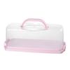 Caja rectangular de plástico reutilizable para tostadas y pasteles PP Portátil Embalaje para hornear Pan Caja West Point