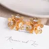Doce e fresco sentimento floral zircônia flor porta-incenso ear clip francês leve luxo temperamento vintage alta qualidade agulha de prata S925