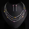 Corrente para Clavícula de Cobre Multicamadas com Zircônia Inlaid Estilo Palácio para Mulheres, Design de Nicho, Fashion, Luxo Leve, Colar Versátil
