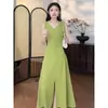 Vestido de Verano 2026 para Mujer con Diseño Único, Lazo Elegante, sin Mangas, Estilo Bosque, Cuello en V, para el Trabajo