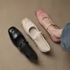 Súper Favorito~2026 Nuevo Estilo Tacón de 3.5cm Zapatos Mary Jane Color Rubor Boca Baja Zapatos de Moda para Mujer Talla 32-43 Talla Grande Transfronterizo