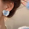 Brincos Íris Azul Floresta Novos Populares Estilo Pintura a Óleo Brincos para Mulheres Luxo Leve Elegante de Alta Qualidade Brincos de Flor