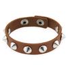 Pulseira de Aço Inoxidável com Rebite de Botão de Pressão Estilo Europeu e Americano Moda Couro Pulseira de Casal Moda Gótica Pulseira DingTalk