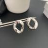 Aretes de Nudo de Cadena Geométrica Estilo Frío Europeo y Americano Latón Chapado en Oro Personalidad Diarios Combinables Aretes Tamaño pequeño