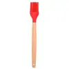 Cabo de madeira silicone moldagem integrada pincel de óleo cerdas macias não solta pelos fácil de limpar cozinha silicone de grau alimentício essencial para assar