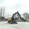 Escavadeira de Rodas de 12 Toneladas para Comércio Exterior Exportação Construção Urbana, Britagem de Estradas, Paisagismo, Mini Escavadeira Hidráulica com Tração nas Quatro Rodas