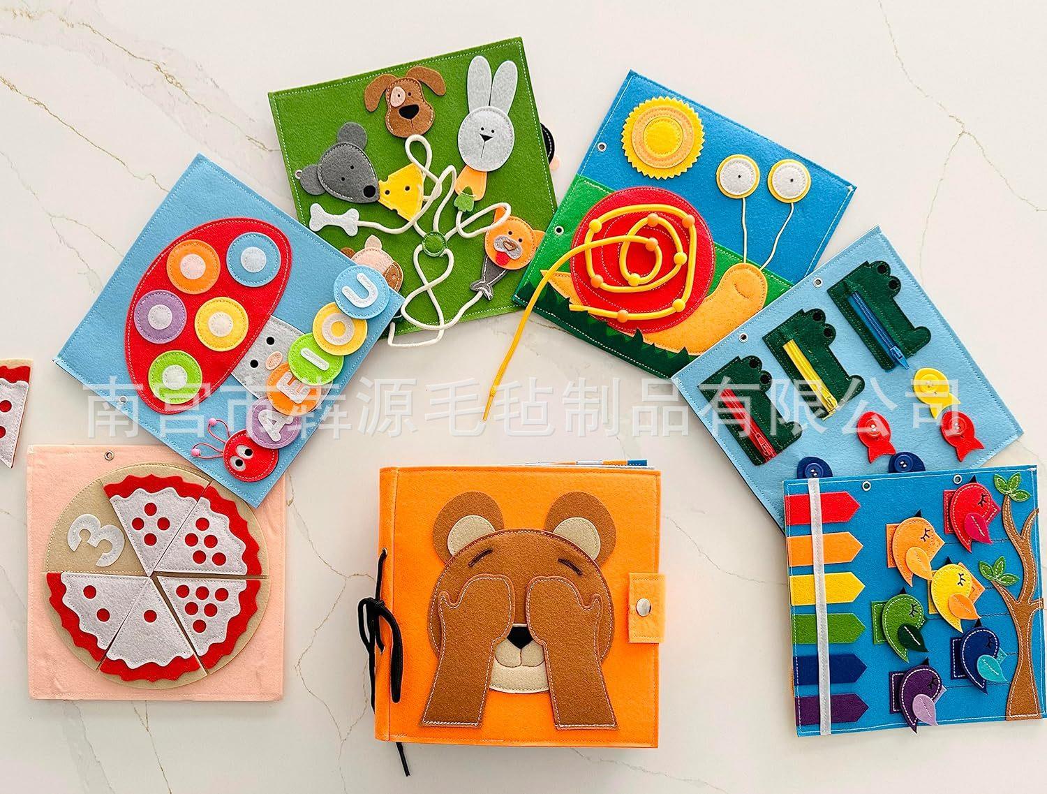 毛毡书早教卡通益智宝宝故事书跨境亚马逊多层立体布书批发