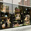 Decoraciones de Conejo de Pascua Huevos de Pascua Centro Comercial Cesta de Madera Pegatinas Estáticas para Puerta de Vidrio Ventana Decoración Atmósfera