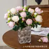 Flores de peonía artificiales de dos cabezas transfronterizas, flores artificiales, flores artificiales para decoración de bodas y hogar, arreglos florales para sala de estar y mesa de comedor