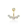 Conjunto de Oito Peças de Aço Inoxidável Transfronteiriço Unha do Umbigo Borboleta Girassol Incrustado Zircônia Joia de Body Piercing de Luxo Leve