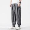 Calças Monk Leggings-Free Soltas Algodão e Linho Monk Homens e Mulheres Calças Monk Close-up Zen Lay Calças Primavera e Verão Calças Compridas