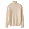 Suéter infantil de gola alta 100% lã para meninos blusa quente para crianças do meio e mais velhas outono e inverno camada de base grossa para bebês para meninas