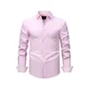 Camisa Masculina de Manga Longa Transfronteiriça com Acabamento em Cor Contrastante, Camisa Xadrez Color-Blocked, Camisa Masculina Elástica Sem Ferro com Toque de Alto Padrão