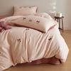 Otoño e Invierno Dibujos Animados Bordado Cepillado Cama Juego de Cuatro Piezas Algodón Puro Nueva Funda Nórdica Sábanas Categoría a Ropa de Cama de Grado Materno e Infantil