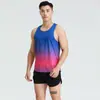 Novo Top Colete Gradiente Secagem Rápida de Atletismo para Corrida de Maratona ao Ar Livre terno Absorvente de Suor Respirável terno