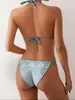 Bikini Nuevo 2025 Transfronterizo Europeo y Americano Estampado Bikini de Triángulo Sexy Estilo Resort Traje de Baño Dividido para Mujeres