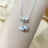 Collar Francés de Plata Estilo Antiguo para Mujer, Set de Colgantes con Cadena Caja para Clavícula, Bolsa de la Suerte, Bolsa de Dinero, Ábaco, Estilo Retro Artístico