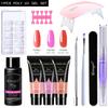Traje de arte de uñas juego completo pegamento de extensión de cristal lámpara de fototerapia pincel para uñas agua limpiadora traje de herramienta de arte de uñas