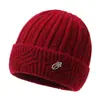 Gorro jacquard de lana para madre, gorro de lana tejido para ancianos, gorro cálido a prueba de frío para otoño e invierno de mediana edad y ancianos, gorro cálido con forro de polar