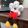 Flor de algodón de lunares trasero de Mickey anillo para el pelo de intestino grueso muñeco de dibujos animados cuerda para el pelo accesorios para el pelo cabeza de bola tocado