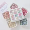 Chen Ming 16 mm Acrílico Estampado en Caliente Coloridas Cuentas de Estrella Hecho a Mano DIY Cadena para Teléfono Móvil Pulsera Accesorios de Joyería