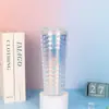 Taza de pajita de doble capa para fabricante transfronterizo, gran capacidad, taza de pajita creativa, diamante deslumbrante, luz fluida, taza de bebida de cuerpo recto portátil