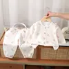 Nuevos Pijamas de Verano Finos para Niños, Mangas Cortas Recortadas, Pantalones Cortos, Ropa para Aire Acondicionado, Traje para Niñas, Bebé, Ropa para Casa