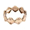 Pulsera Retro Europea y Americana con Estampado Geométrico Irregular Desgastado Cuerda Elástica Brillante Joyería de Nicho Transfronteriza de Alta Gama para Mujeres