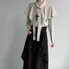 Elegante camisa de cinta con diseño unisex, única camisa nueva de estilo chino de manga larga con cuello polo, top de cosplay