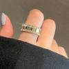 Anillo dorado elegante, ligero y de lujo, de estilo francés, abierto, combinable con todo, para el dedo índice, joyería clásica de nicho.