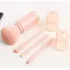 Set de brochas de maquillaje retráctiles Cuatro en Uno Transfronterizo Portátil Retráctil Herramienta de Belleza Brocha para Polvos Equipaje de Mano para Viaje