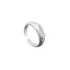 Anillo ovalado de plata esterlina s925 con ágata negra para mujer diseño minimalista de nicho ins riel de estrellas satélite anillo de calcedonia blanca