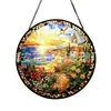 Casa de Playa Colgante de Vidrio de Color Adorno de Vidrio para el Hogar Decoración de Ventana Atrapasol de Jardín