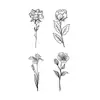 Pegatinas de Tatuaje Florales de Patrón Pequeño Transfronterizas Impermeables y Resistentes al Sudor Decoración de Verano Hermosas Simples Realistas Pegatinas de Tatuaje Personalizadas