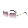 Nuevos Lentes de Sol Cuadrados Sin Montura Lentes de Sol de Moda de Verano Europeos y Americanos Productos Calientes Venta al por Mayor al Contado Gafas Retro de Metal de Moda